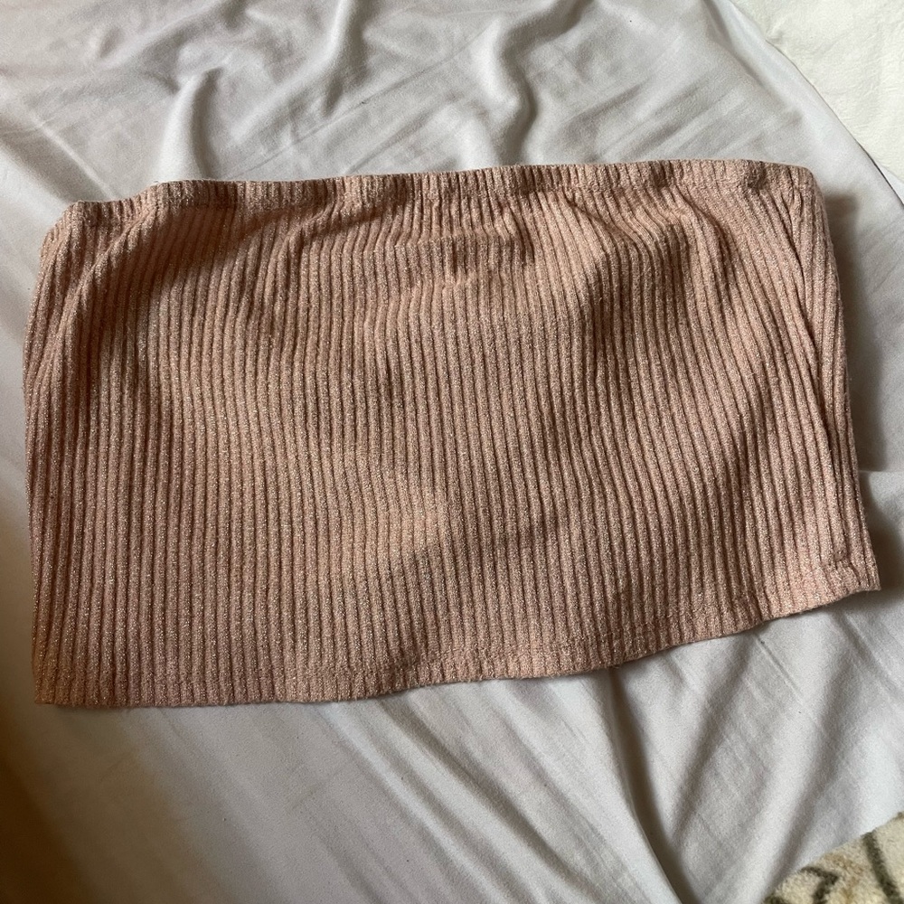 Pink lace up tube top